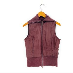 COLUMBIA Vest Jacket Puffer Puffy Zip Coat Reversible Quilted Ribbed Knit Small